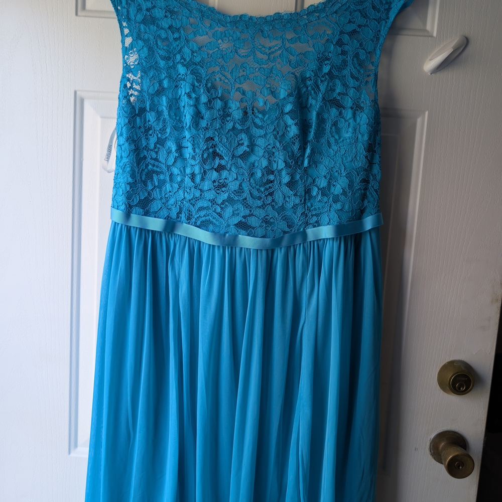 Elegant Blue Lace Dress